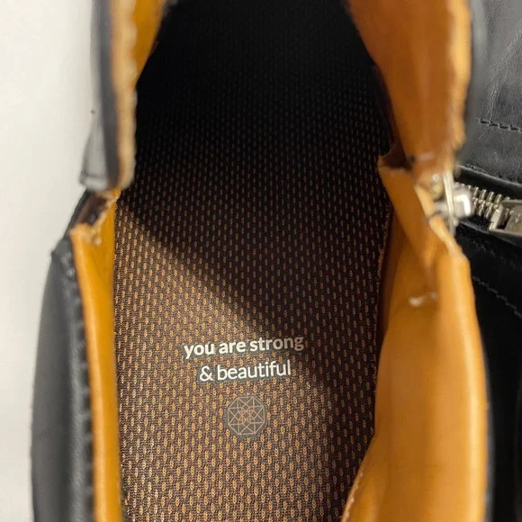 Xena Black Leather Steel-toe Shoes Size 10.5 - Picture 6 of 11